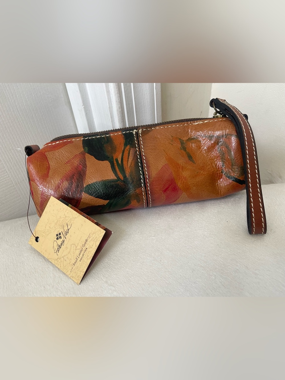Patricia Nash Floral Leather Wristlet - Red, Orange, Green - Picture 7 of 9
